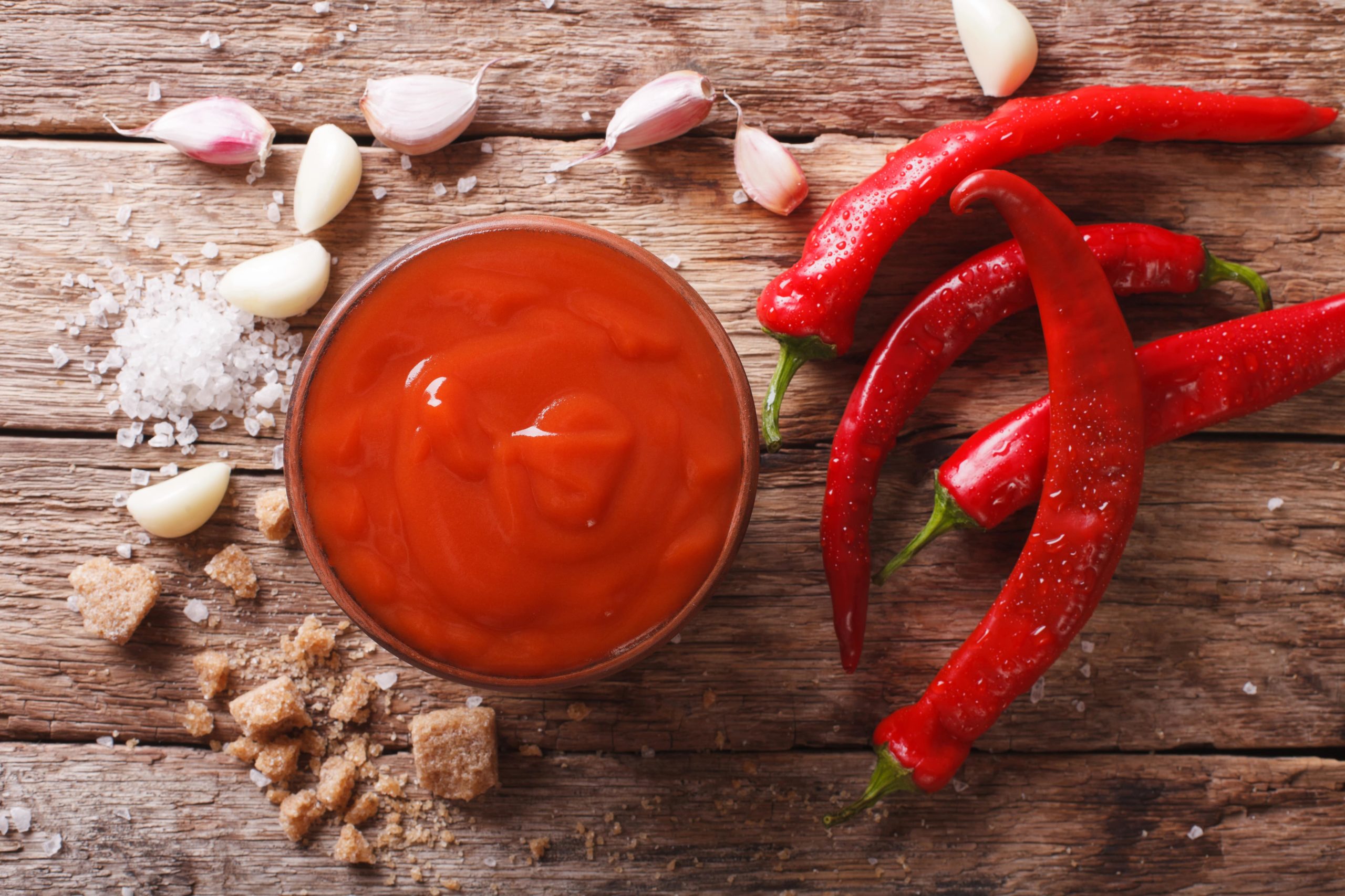 Basic Sriracha sauce has simple ingredients